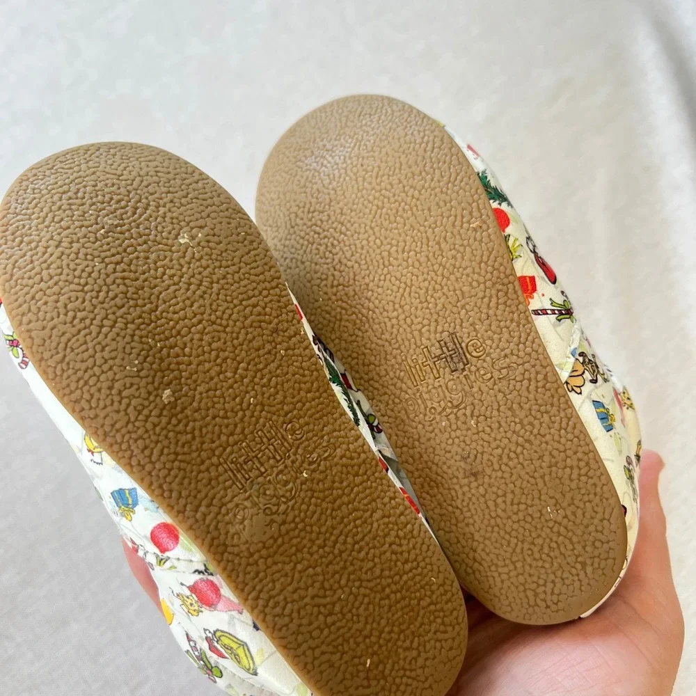 Little Gonzies The Grinch Christmas Slip On Shoes Toddler 18-24M White Holiday